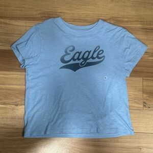 American Eagle Outfitters Light Blue 'Eagle' Graphic Tee